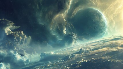 Celestial Dreamscape: A Journey Through the Clouds of a Distant Planet