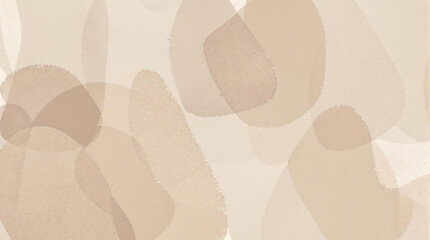 Abstract background with soft, overlapping shapes in neutral beige and brown tones. Ideal for minimalist designs, presentations, or as a subtle, organic backdrop. White background.