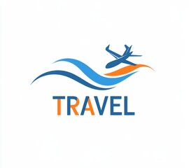 Fototapeta premium Abstract, stylized logo for a travel company featuring the text 