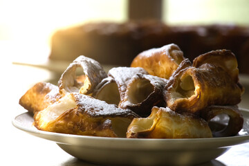 mpty Sicilian Cannoli on a Plate, Ready to be Filled - Morning Lightcanoli