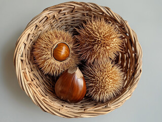 바구니 속 밤송이
