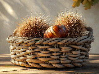 바구니 속 밤송이