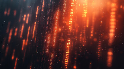 A high-tech digital data transfer concept with vibrant lights and depth showcasing network abilities, technological processes, digital storages, and scientific advancements in a blurred bright tone ba