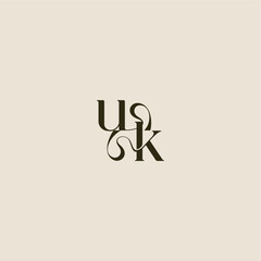 luxurious concept UK dynamic line monogram logo letter elegant wedding
