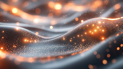 A high-tech digital data transfer concept with vibrant lights and depth showcasing network abilities, technological processes, digital storages, and scientific advancements in a blurred bright tone ba