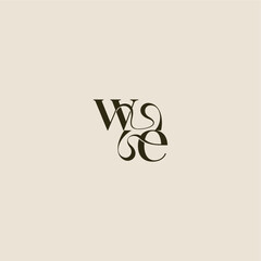 luxurious concept WE dynamic line monogram logo letter elegant wedding