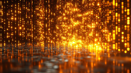 A high-tech digital data transfer concept with vibrant lights and depth showcasing network abilities, technological processes, digital storages, and scientific advancements in a blurred bright tone ba