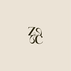 Fototapeta premium ZC letter luxurious concept elegant wedding dynamic line monogram logo