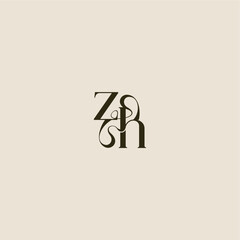 ZH letter luxurious concept elegant wedding dynamic line monogram logo
