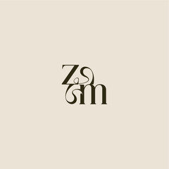 ZM letter luxurious concept elegant wedding dynamic line monogram logo