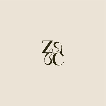 ZC letter luxurious concept elegant wedding dynamic line monogram logo