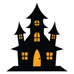 haunted castle with moon