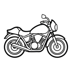 Fototapeta premium line art motorcycle illustration