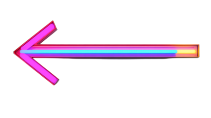 Neon arrow, transparent background