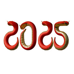 2025 Chinese New Year Of Snake Right View 3D Illustration
