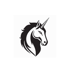 Unicorn Head Logo Design Gaming Esport Mascot Illustration Vector Image  isolated on white backgorund.