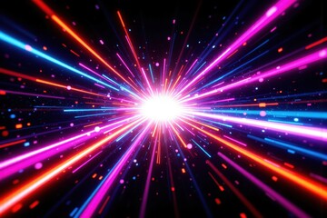 Obraz premium Vibrant Light Burst with Neon Streaks