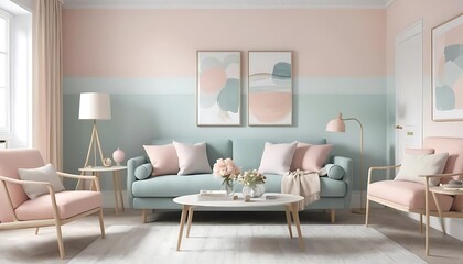 Pastel Living Room Modern Furniture Design