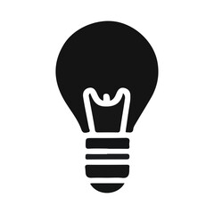 Fototapeta premium Vector silhouette of an illuminated electric lightbulb