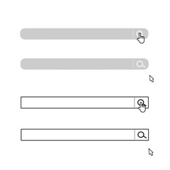 Obraz premium シンプルなモノクロの検索窓セット