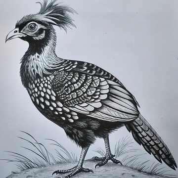 Lophophores, Himalayan monal Illustration. Dafe National Bird of Nepal.
