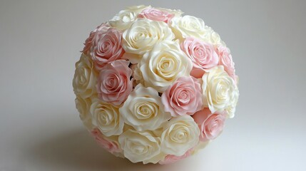 A Stunning Sphere of Pink and White Roses