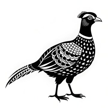 Lophophores, Himalayan monal Illustration. Dafe National Bird of Nepal.
