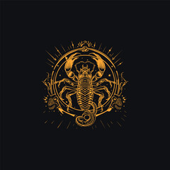 Scorpio zodiac sign design logo template