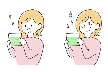 通帳を持つ女性