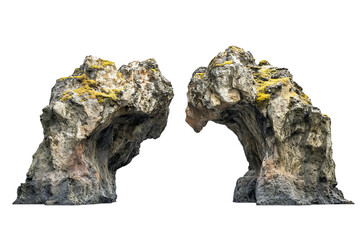 Two Different Cave Next to Each Other with Some Space Between PNG