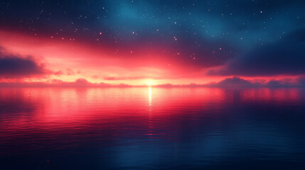 Fototapeta premium vivid clouds during a sunset creating a hyperrealistic and blurred scene filled with dramatic colors and the symbolic beauty of nature's chaos