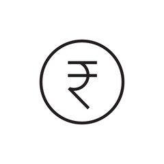 indian rupees coin symbol icon outline vector eps