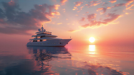 Fototapeta premium Cruise in the open sea, Luxury Ocean traveling illustration 1