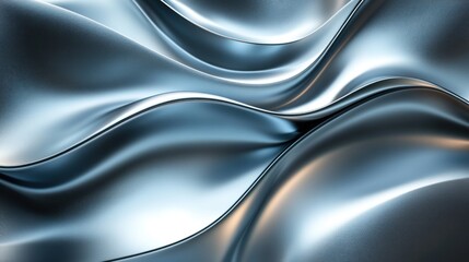 Abstract 3d render background with fluid shapes and blue metallic reflections. modern luxury illustration suitable for backgrounds.