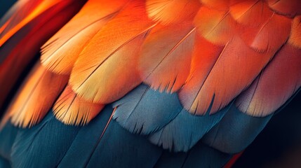 Fototapeta premium Vibrant Bird Feathers: A Close-Up of Nature's Masterpiece