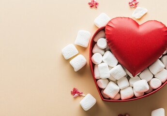 Sweet Valentine Marshmallows in Red Heart Box