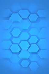 Abstract blue technology hexagonal background