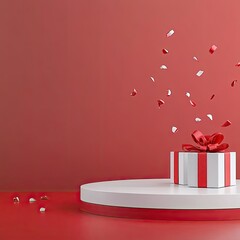 Opened Gift Box with Confetti