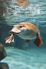 platypus swimming