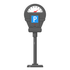 Street Parking Meter Machine Colour Illustration Icon Vector