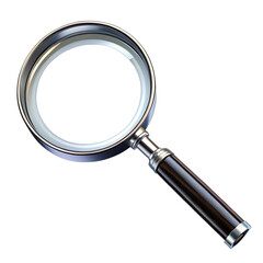 A magnifying glass lies on a flat surface ready for scientific research focusing on details for precise analysis and exploration in a laboratory setting