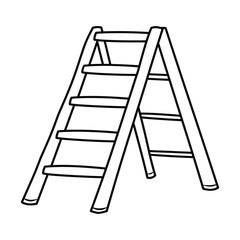 A-shaped ladder icon, vector, silhouette, outline, illustration, isolated on a white background