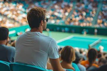 Spectators enjoy a thrilling tennis match at a busy outdoor stadium during a sunny afternoon