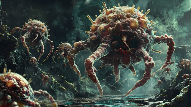 Mimiviruses are part of the mimiviridae family and among the largest viruses. giant viruses can be larger than prokaryotes (bacteria and archaea). Archaea. Illustration