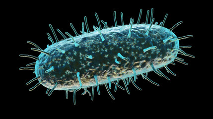 Highresolution image of bacterial cell anatomy, clear and detailed. Archaea. Illustration