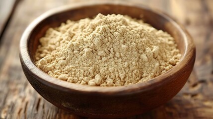 A bowl of creamy and smooth hummus served with fresh pita bread and a sprinkle of olive oil. The vibrant yellow color of the hummus, paired with a garnish of herbs and spices, creates a healthy,