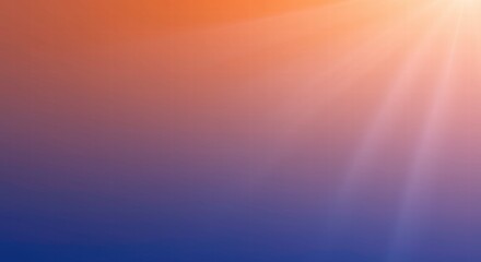 Obraz premium Sunbeams Through the Clouds: A mesmerizing blend of vibrant orange and deep blue hues, captured in a soft, dreamy blur.