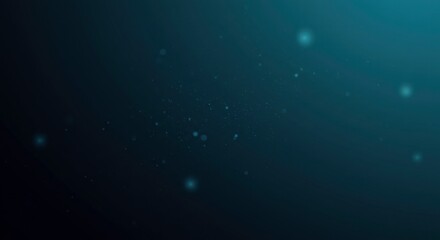 Obraz premium Teal Abstract Background: Glimmering Particles in Dark Blue