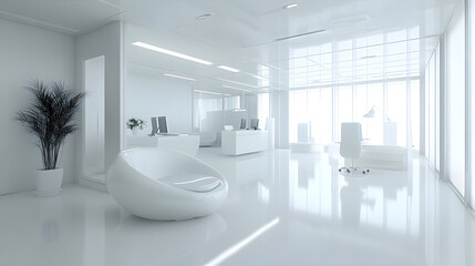 Modern White Minimalist Office Space