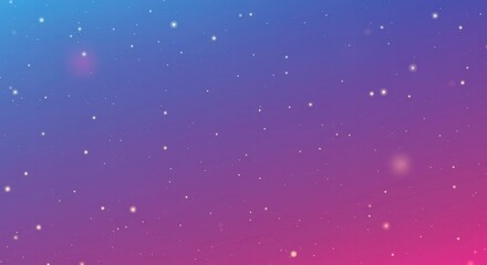 Fototapeta premium Cosmic Dreamscape: A vibrant gradient of pink and blue hues, speckled with shimmering stars, creates a dreamy, ethereal atmosphere. Perfect for backgrounds, presentations.